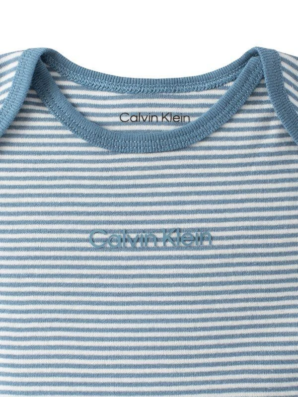 商品Calvin Klein|Baby Boy’s Striped Logo Footie,价格¥135,第3张图片详细描述