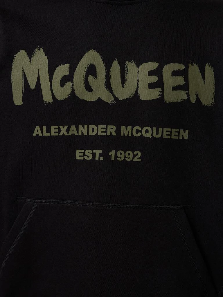 商品Alexander McQueen|Graffiti Logo Cotton Hoodie,价格¥6048,第3张图片详细描述