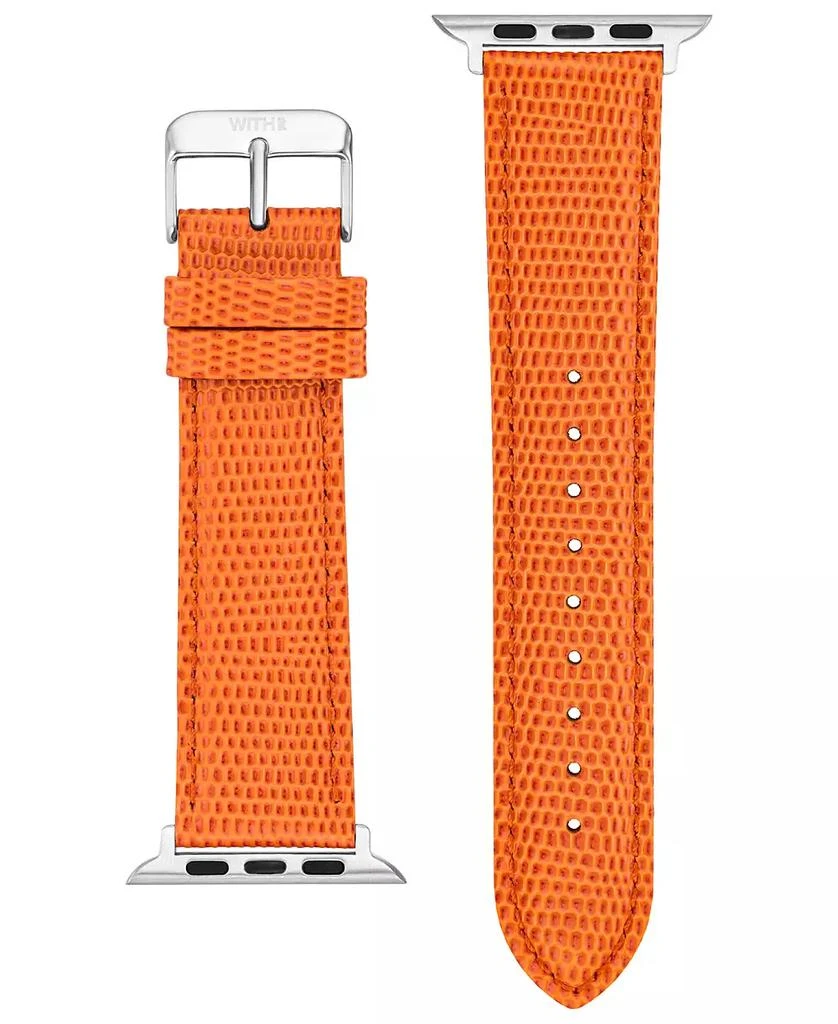 商品WITHit|Orange Genuine Lizard Grain Leather Band designed for Apple Watch® 42mm (Series 1-3 only) & 44/45/46/49mm (Ultra & Ultra 2),价格¥180,第3张图片详细描述