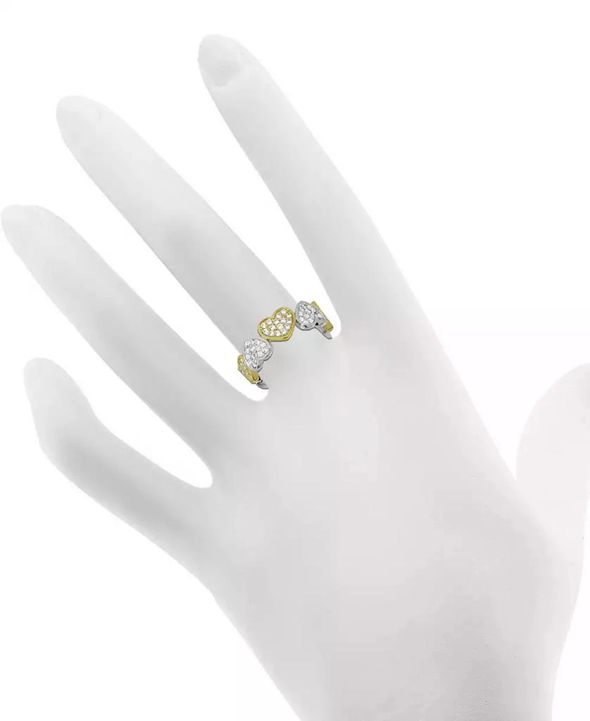 商品Essentials|And Now This Cubic Zirconia Heart Ring in Silver- and Gold-Plate,价格¥133,第2张图片详细描述