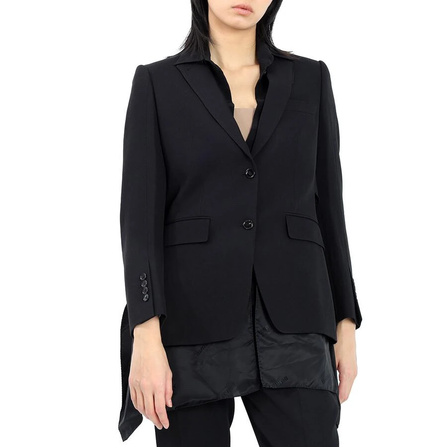 商品Burberry|Black Wool Logo Panel Detail Tailored Jacket,价格¥2468,第1张图片