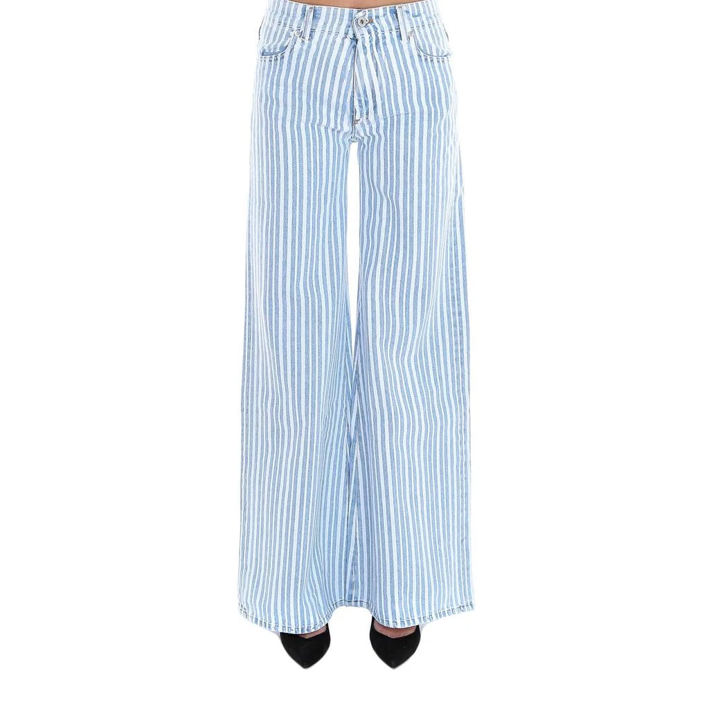 商品Off-White|Off-White Striped Wide Leg Jeans,价格¥1800,第1张图片
