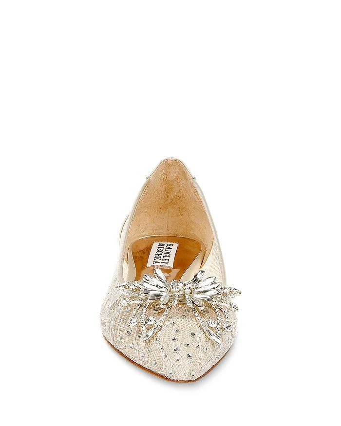 商品Badgley Mischka|Women's Kaitlin Embellished Flat Pumps,价格¥874,第5张图片详细描述