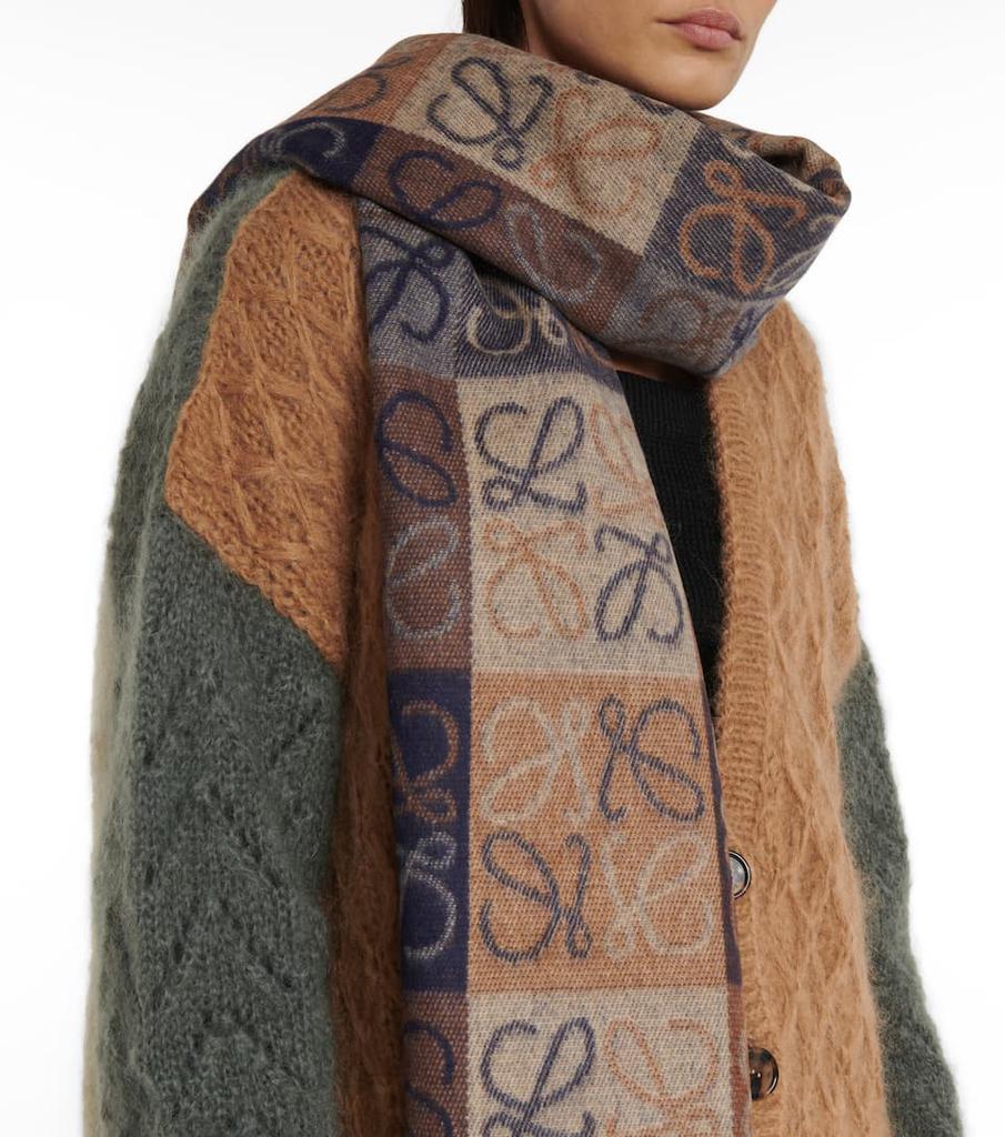 Anagram intarsia wool-blend scarf商品第3张图片规格展示