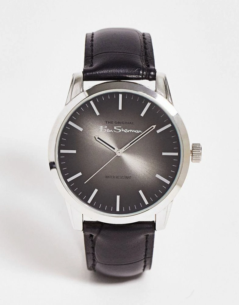 商品Ben Sherman|Ben Sherman minimal dial watch in black and silver,价格¥159,第1张图片