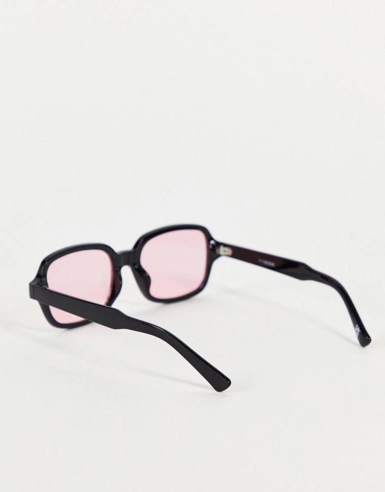 商品ASOS|ASOS DESIGN square sunglasses in black with pink lens,价格¥60,第2张图片详细描述