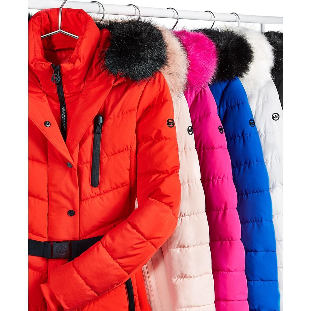 Women's Plus Size Faux-Fur-Trim Hooded Puffer Coat, Created for Macy's商品第5张图片规格展示