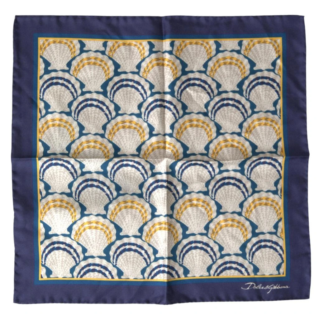 商品Dolce & Gabbana|Dolce & Gabbana Multicolor Shell Silk Square Handkerchief Scarf,价格¥585,第1张图片