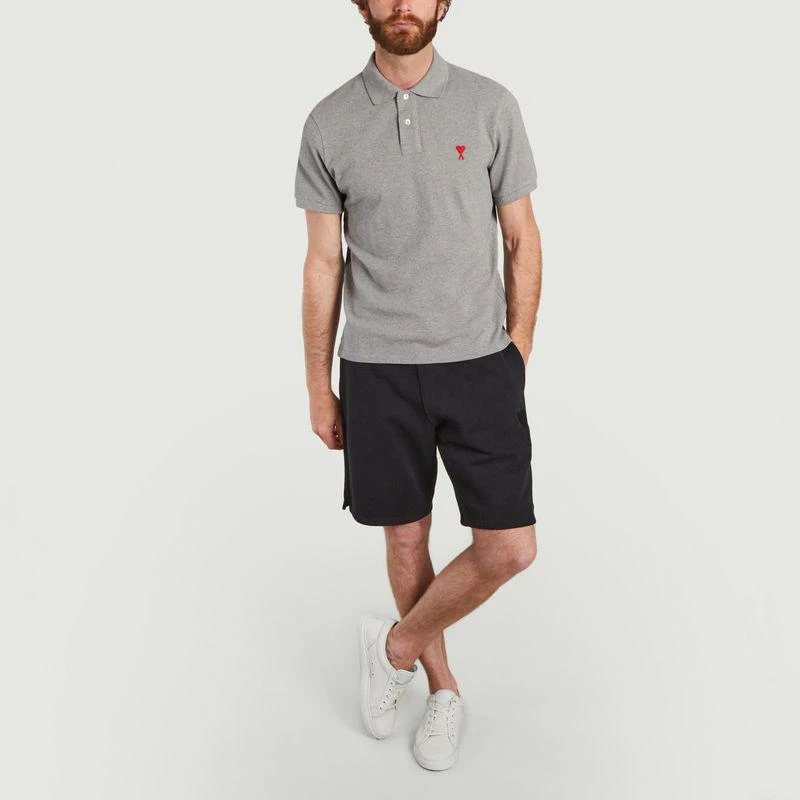 商品AMI|Polo Ami de Coeur Heather Grey AMI PARIS,价格¥1045,第4张图片详细描述