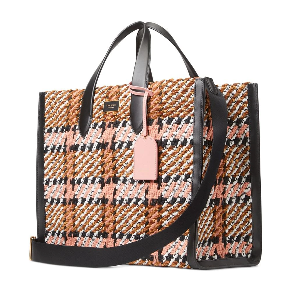 商品Kate Spade|Manhattan Plaid Chunky Woven Fabric Large Tote,价格¥2244,第3张图片详细描述