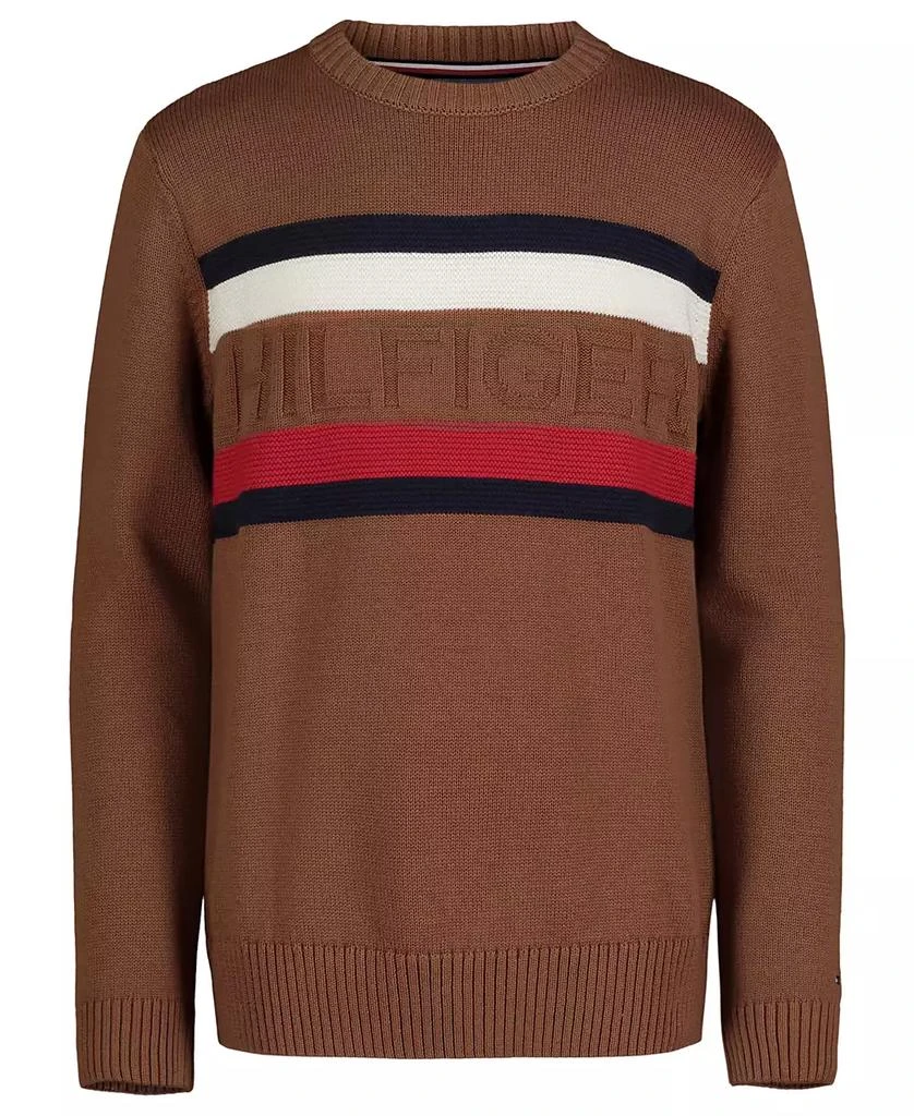 商品Tommy Hilfiger|Toddler and Little Boys Ottoman Stripe Crewneck Sweater,价格¥157,第1张图片