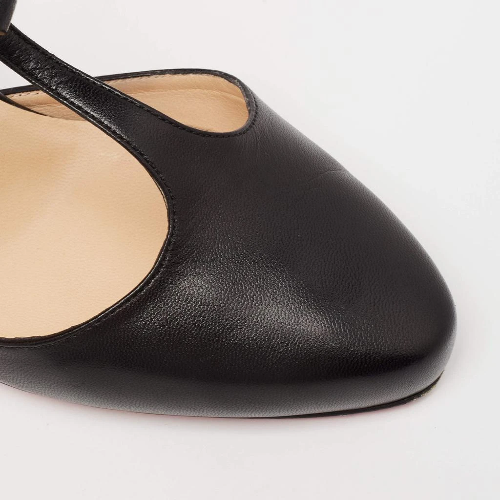 Christian Louboutin Black Leather Bow Detail T- Strap Pumps Size 38.5 商品