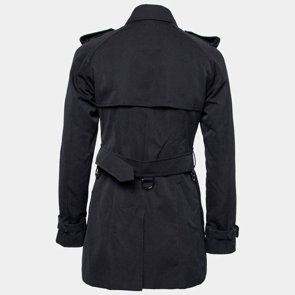 商品[二手商品] Burberry|Burberry Black Gabardine Double Breasted Belted Short Trench Coat XS,价格¥3986,第2张图片详细描述