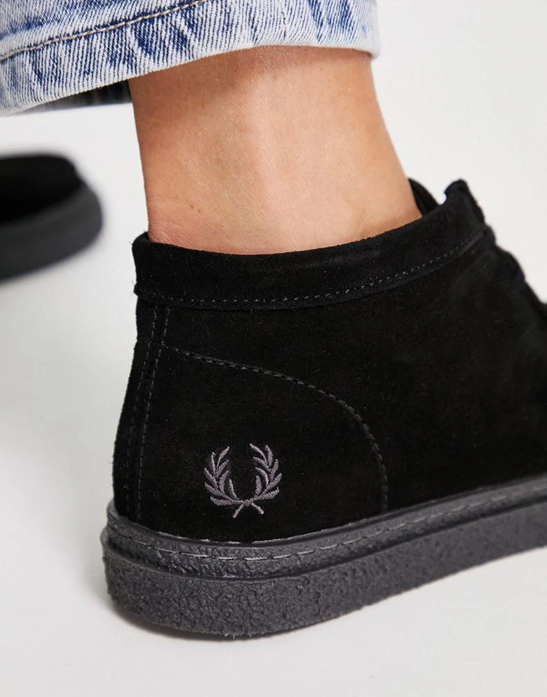 商品Fred Perry|Fred Perry Dawson mid suede trainers in black,价格¥644,第2张图片详细描述