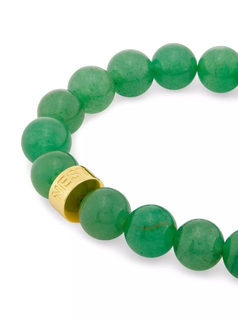 商品NEST Jewelry|22K Gold-Plated & Jade Aventurine Stretch Bracelet,价格¥711,第3张图片详细描述