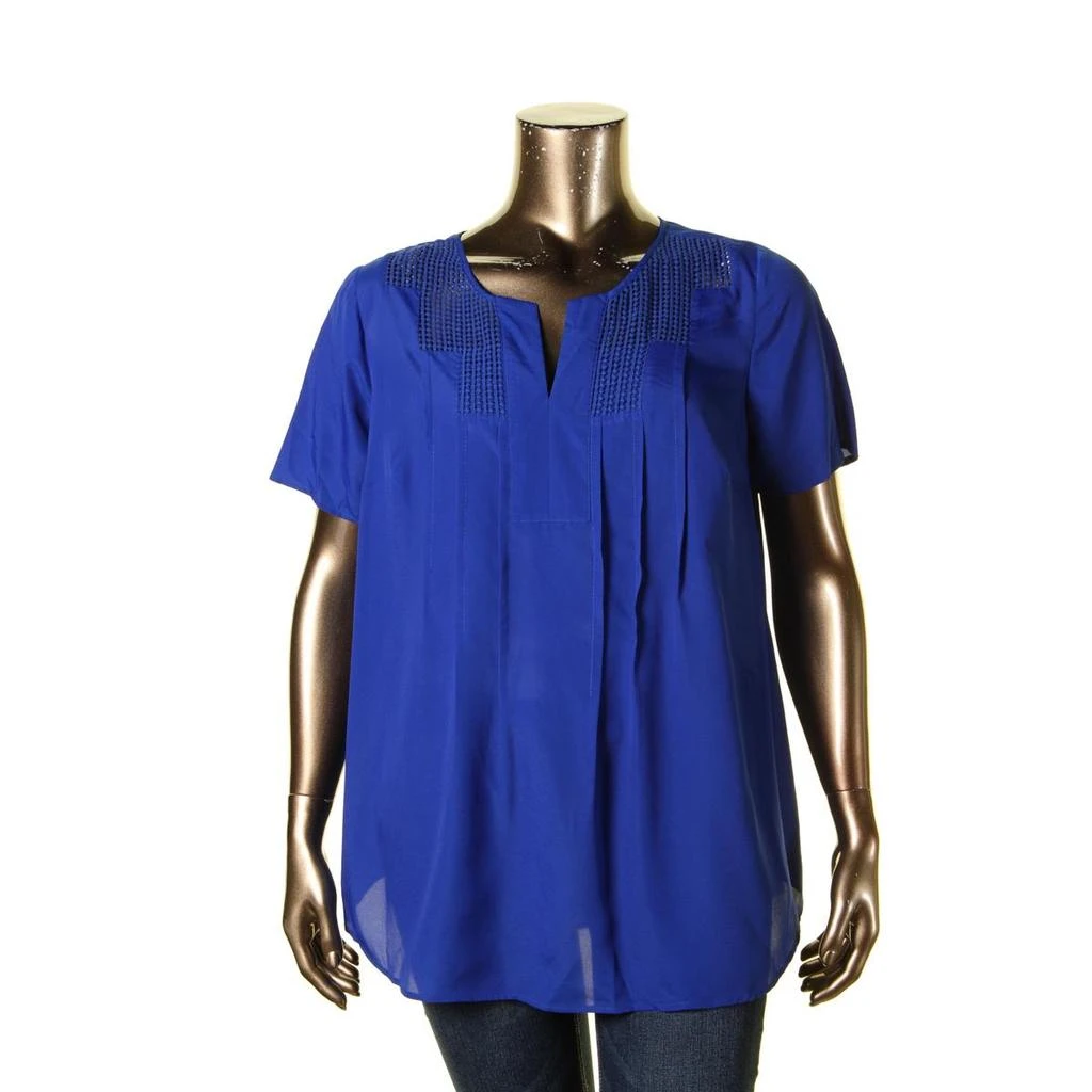 商品Daniel Rainn|Plus Womens Chiffon Crochet Blouse,价格¥198,第2张图片详细描述