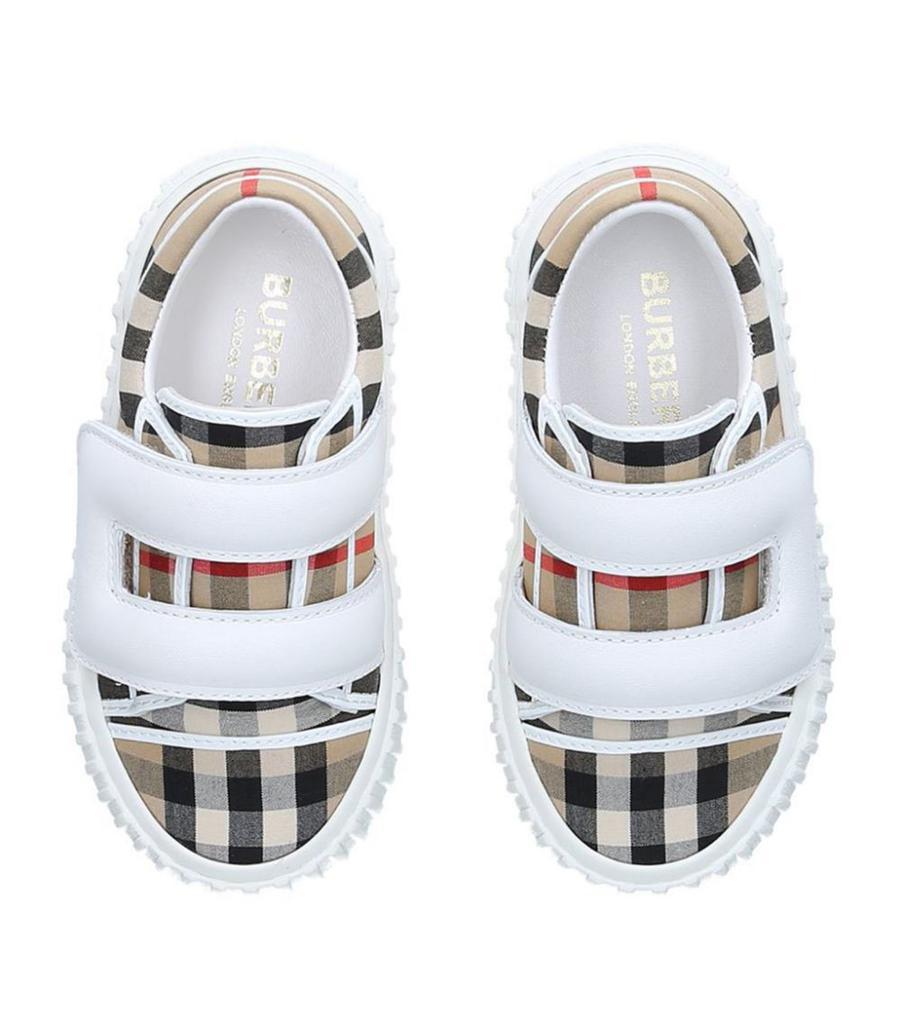 商品Burberry|Velcro-Strap Check Sneakers,价格¥2009,第6张图片详细描述