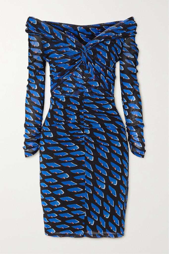 商品Diane von Furstenberg|Ganesa 露肩印花网布迷你连衣裙,价格¥4037,第1张图片