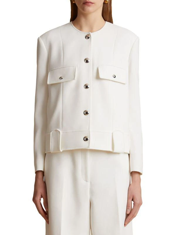 商品Khaite|Laybin Melton Wool-Blend Jacket,价格¥10477,第5张图片详细描述