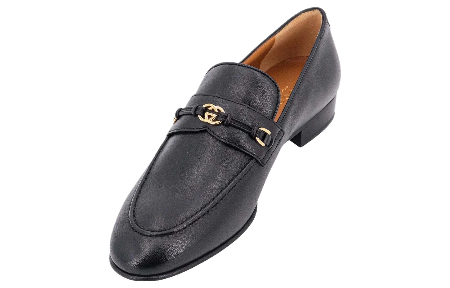 商品[国内直发] Gucci|古驰 Horsebit 皮革 时尚套穿 女士休闲鞋 女款 黑色,价格¥3823,第4张图片详细描述