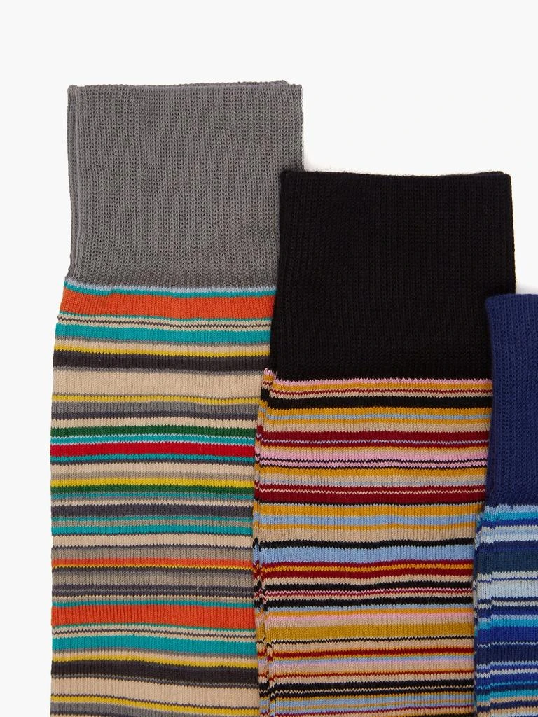 商品Paul Smith|Pack of three Signature stripe cotton-blend socks,价格¥333,第2张图片详细描述
