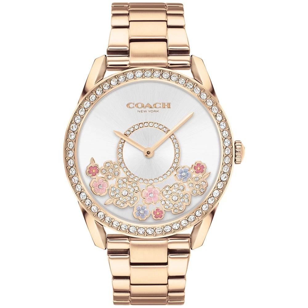 商品Coach|Women's Preston Carnation Gold-Tone Bracelet Tea Rose Watch 36mm,价格¥1540,第1张图片