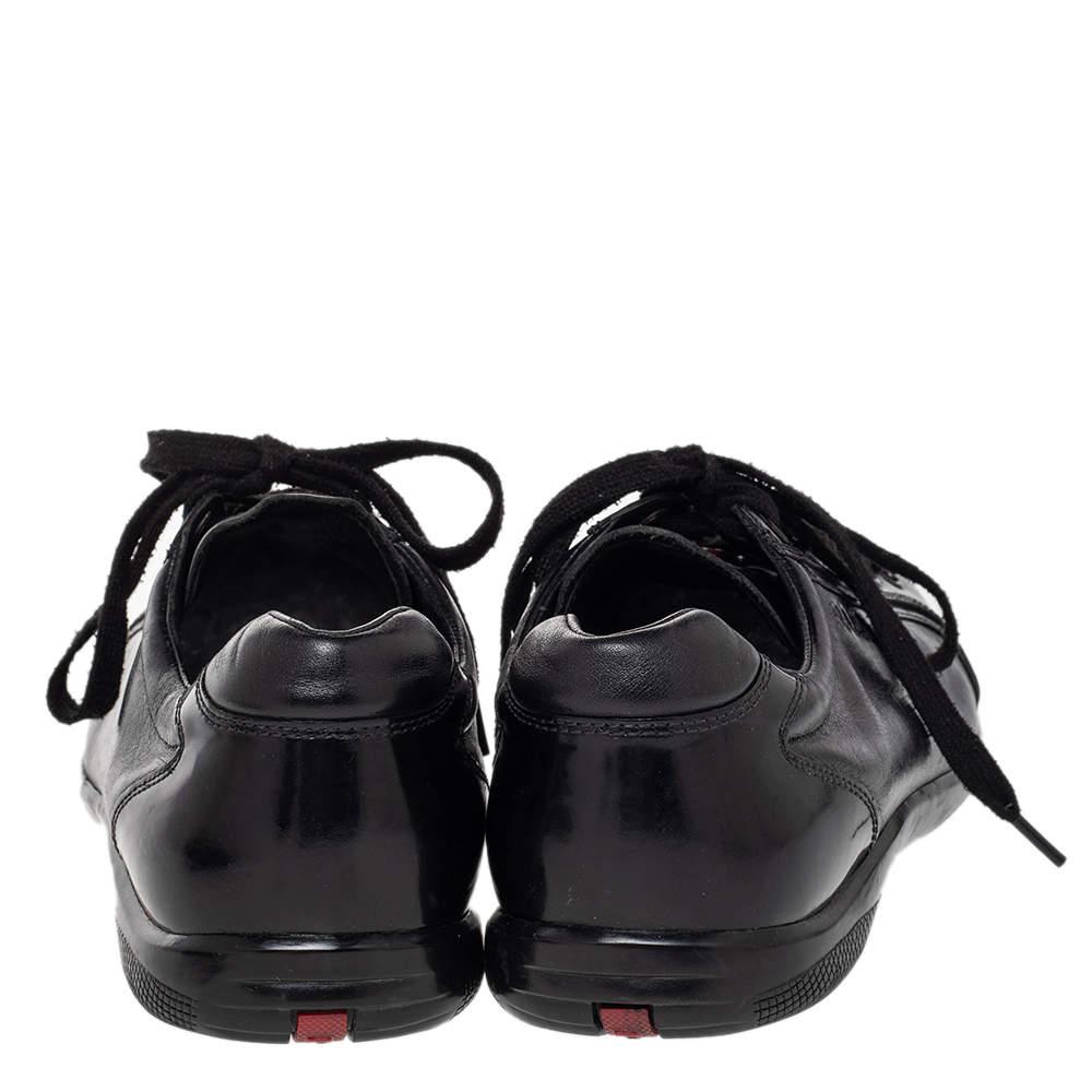 Prada Sport Black Leather Low Top Sneakers Size 44商品第5张图片规格展示