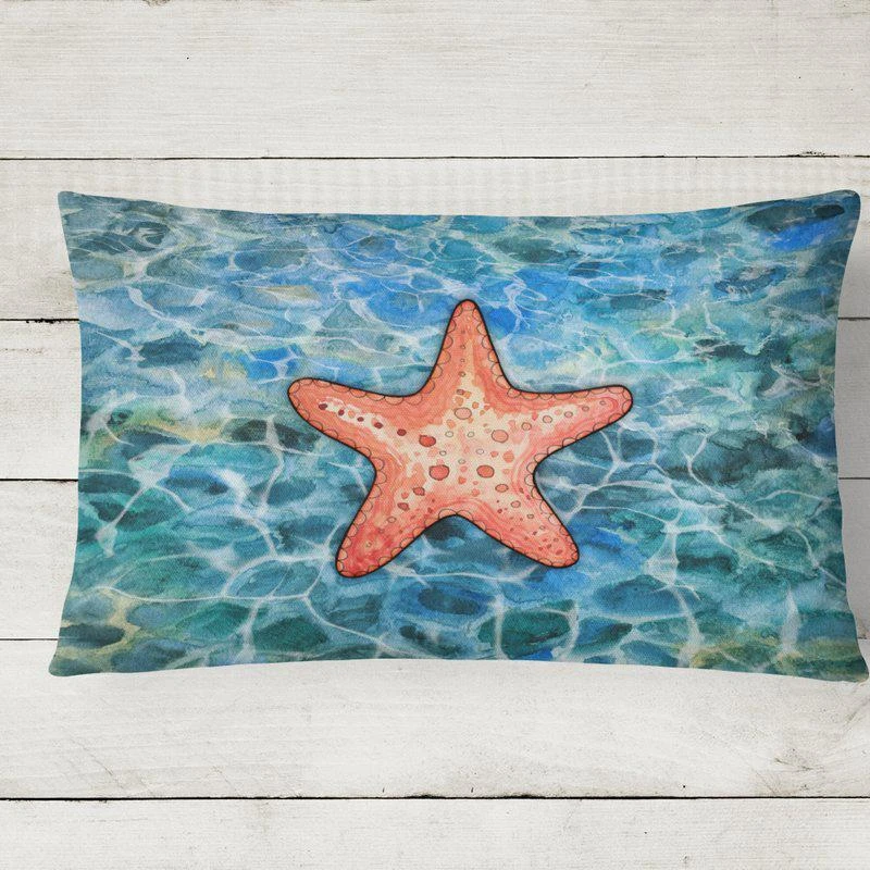 商品Caroline's Treasures|12 in x 16 in  Outdoor Throw Pillow Starfish Canvas Fabric Decorative Pillow,价格¥237,第2张图片详细描述