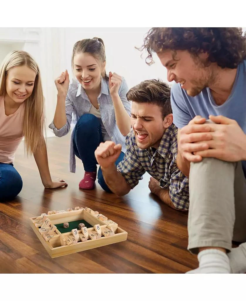 商品Trademark Global|Hey Play Shut The Box Game - Classic 10 Number Wooden Set With Dice Included-Old Fashioned, 4 Player Thinking Strategy Game For Adults And Children,价格¥255,第5张图片详细描述