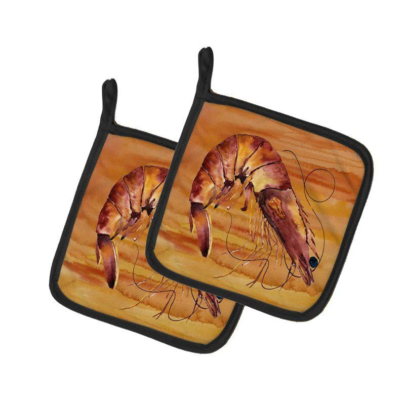 商品Caroline's Treasures|Cooked Shrimp Spicy Hot Pair of Pot Holders,价格¥170,第1张图片