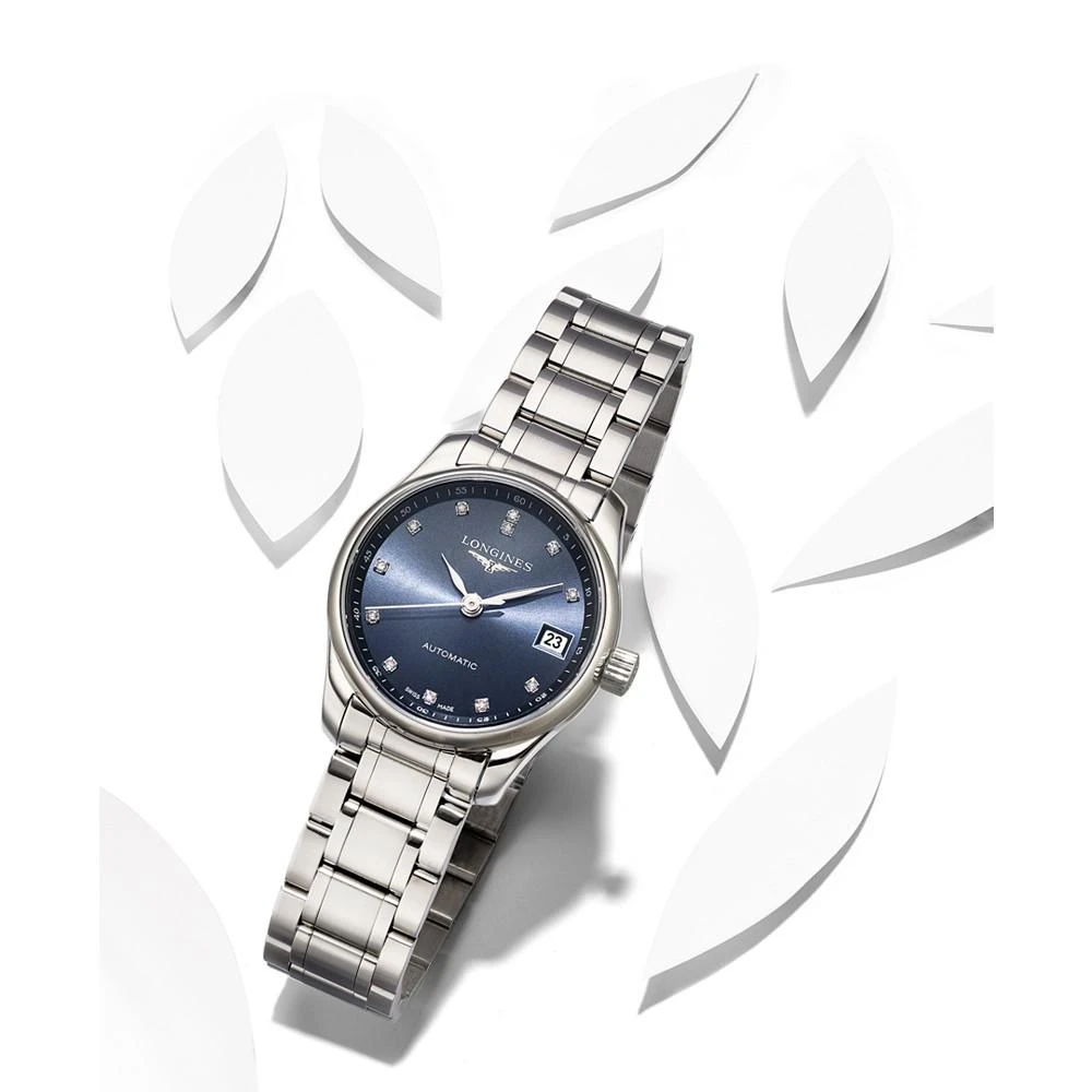 商品Longines|Women's Swiss Automatic Master Collection Diamond Accent Stainless Steel Bracelet Watch 26mm L21284976,价格¥17630,第2张图片详细描述