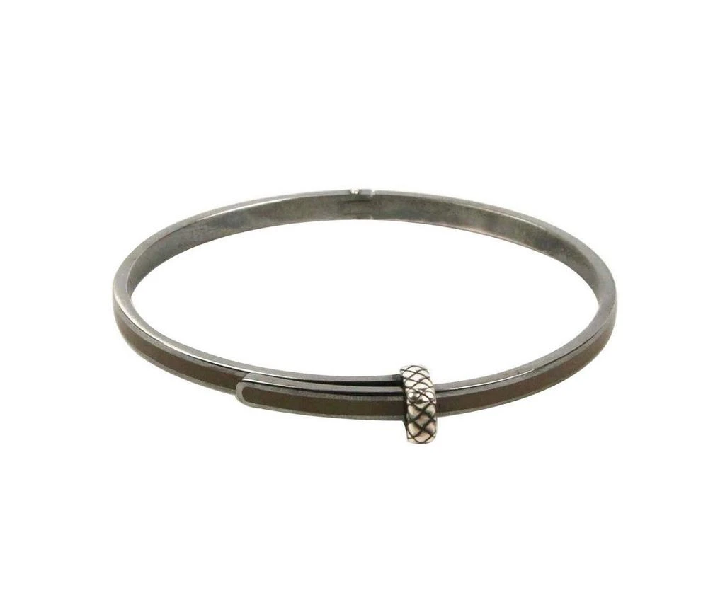 商品Bottega Veneta|Bottega Veneta Women's Light Brown / Silver Enamel Metal Small Bracelet 431538 2905,价格¥1677,第1张图片
