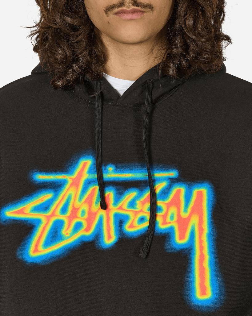 STUSSY Thermal Stock Hooded Sweatshirt Black - Hoodies - BeyondStyle