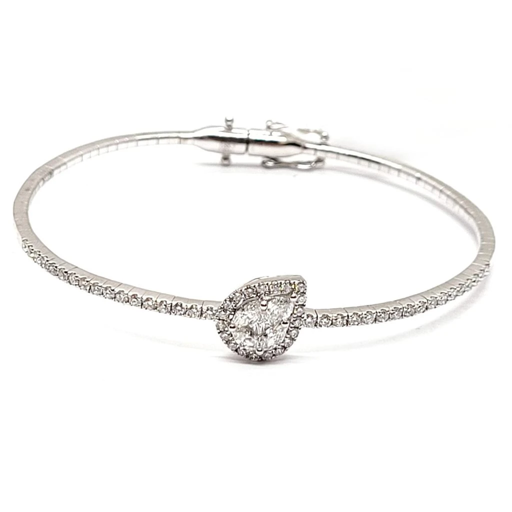 商品Andreoli|18K White Gold Diamond Bangle, 1.10tcw,价格¥51726,第1张图片