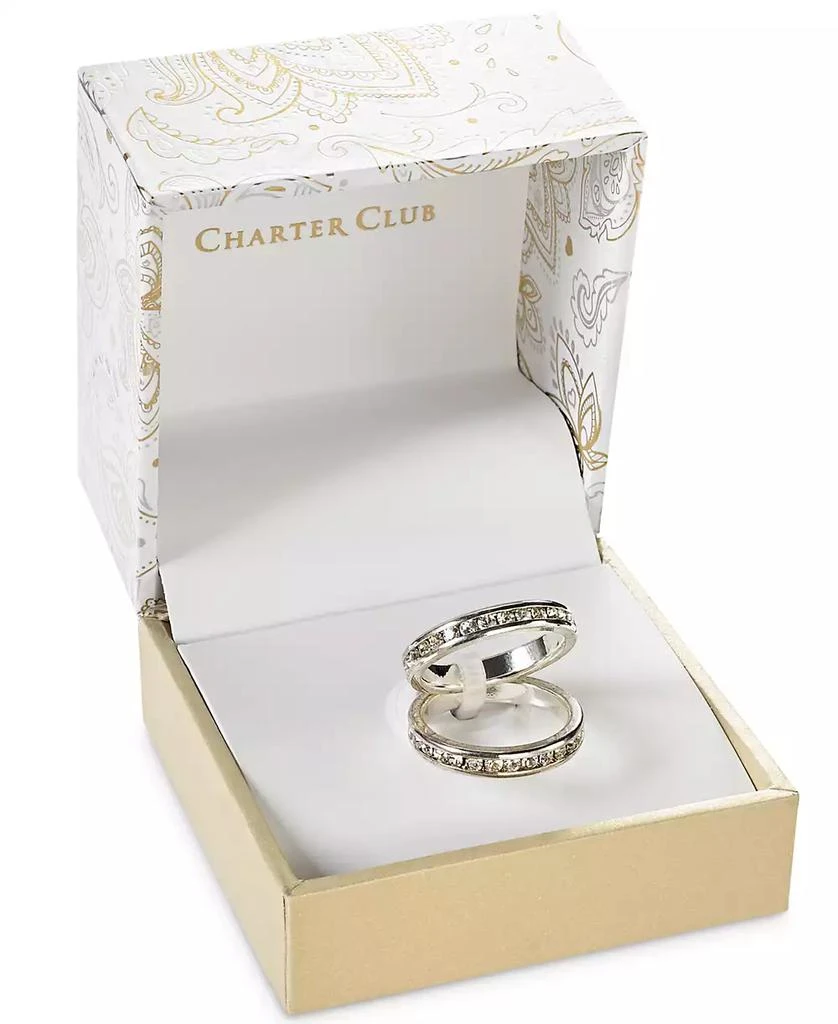 商品Charter Club|Glass Stone Ring Duo in Fine Silver Plate or Gold Plate,价格¥105,第2张图片详细描述