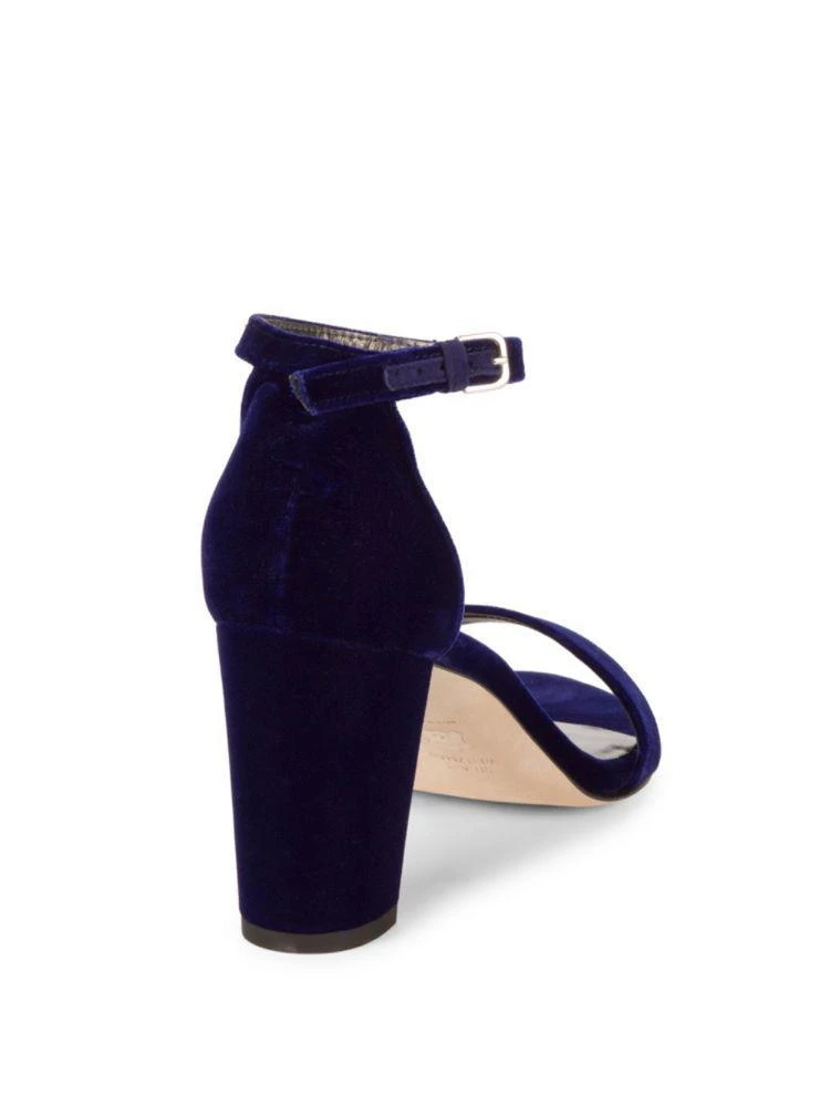 商品Stuart Weitzman|Nearlynude 麂皮粗跟一字凉鞋,价格¥1101,第2张图片详细描述