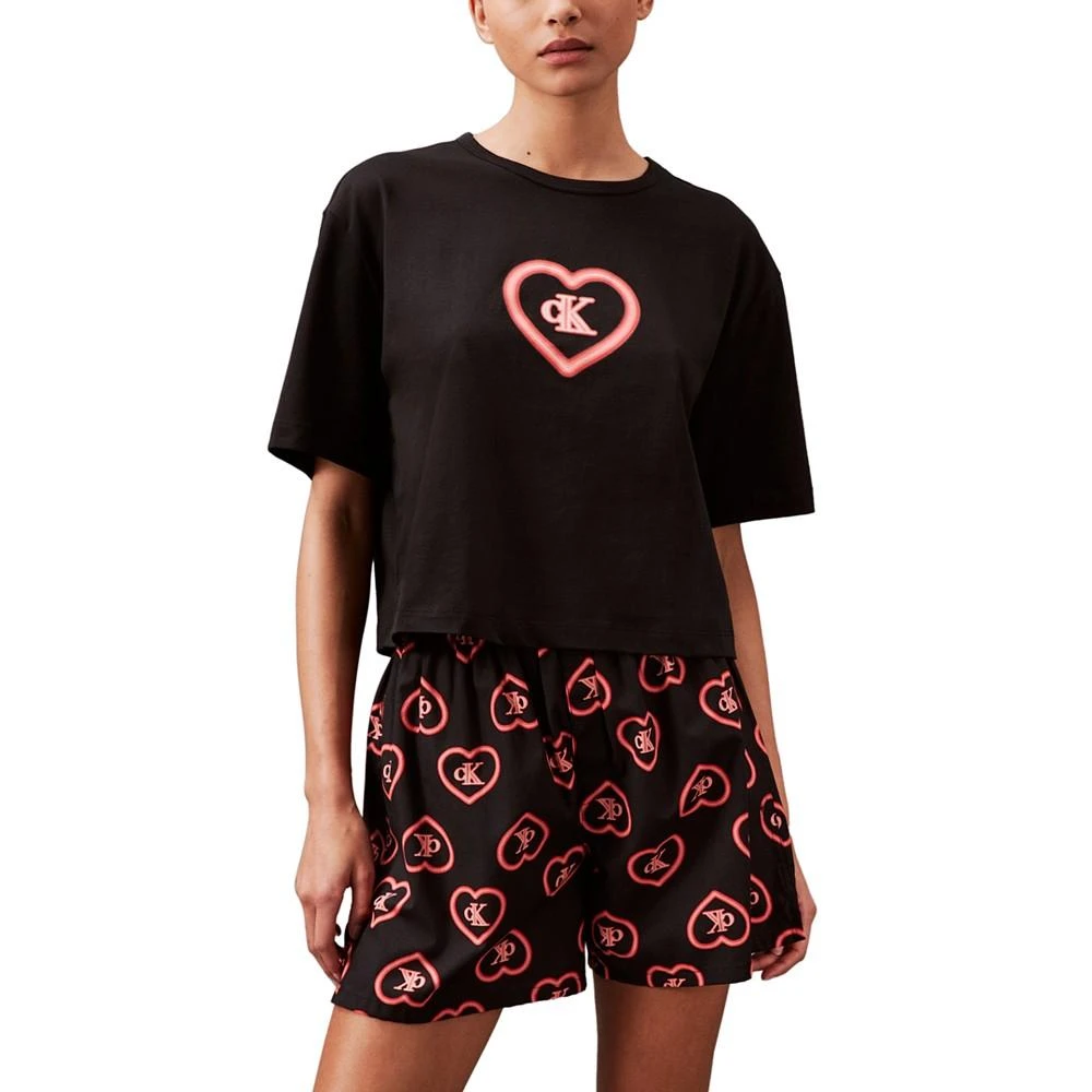 商品Calvin Klein|Women's Cotton 1996 Valentine's Lounge Crewneck Tee QS7084,价格¥163,第1张图片