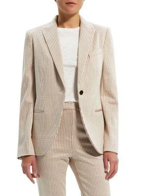 商品Theory|Houndstooth Single-Breasted Blazer,价格¥1175,第1张图片