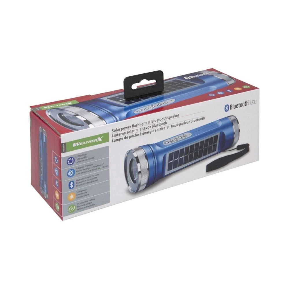 商品WeatherX|Flashlight with Solar Power and Bluetooth Speaker, XFBR70BU,价格¥149,第5张图片详细描述