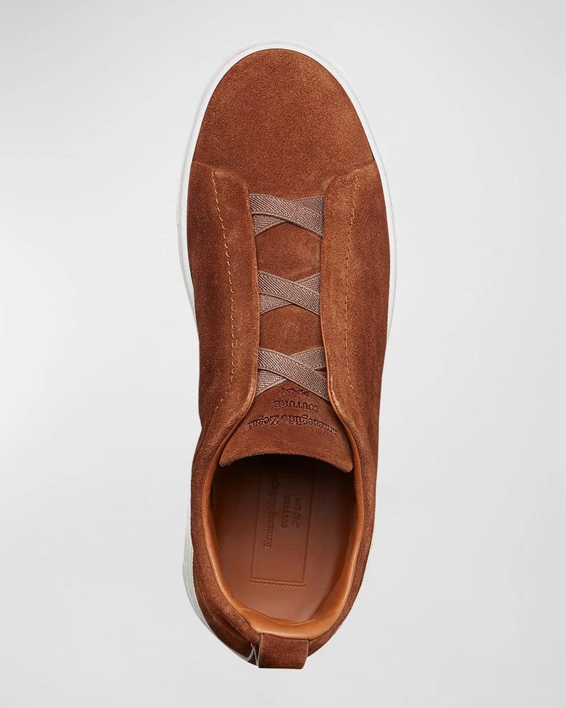 商品Zegna|Men's Triple Stitch Suede Low-Top Sneakers,价格¥6872,第4张图片详细描述