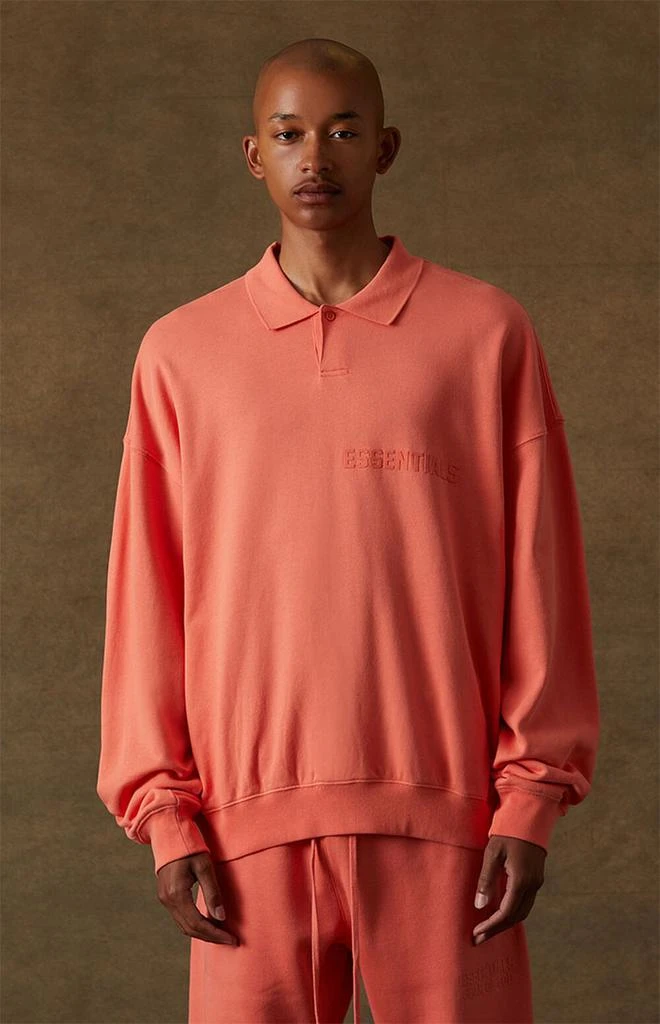 商品Essentials|Coral Long Sleeve Polo Sweatshirt,价格¥618,第2张图片详细描述