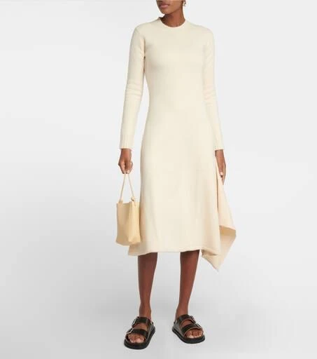 商品Jil Sander|不对称针织羊毛中长连衣裙,价格¥9779,第2张图片详细描述