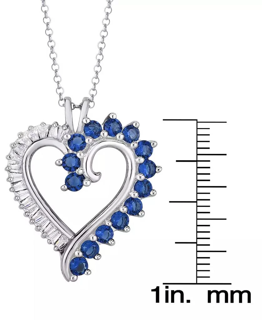 商品Macy's|Simulated Sapphire Baguette and Cubic Zirconia Heart Pendant (Also in Amethyst),价格¥113,第3张图片详细描述