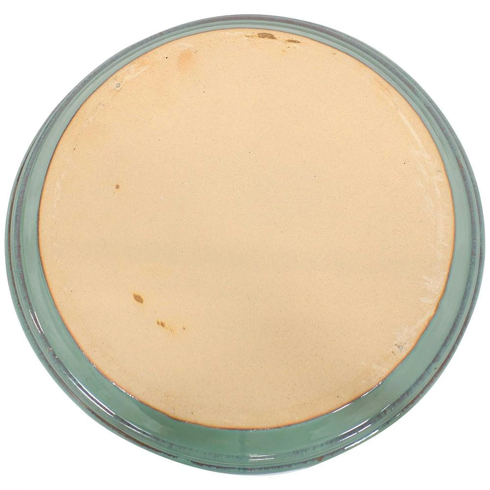 商品Sunnydaze Decor|12 in Glazed Ceramic Flower Pot/Plant Saucer - Seafoam - Set of 2,价格¥521,第2张图片详细描述