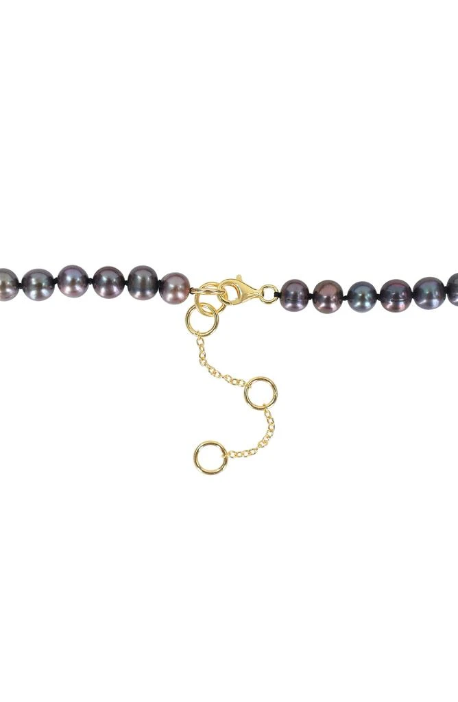 商品DELMAR|Men's Cultured Freshwater Pearl Black Diamond Crown Pendant Necklace - 0.36ct.,价格¥4123,第5张图片详细描述