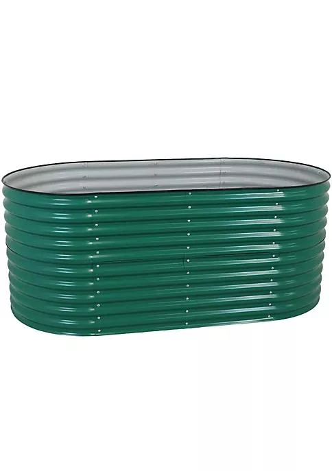 商品Sunnydaze Decor|Decor Galvalume Steel Oval Raised Garden Bed   Green   79 In X 32 In,价格¥1420,第2张图片详细描述