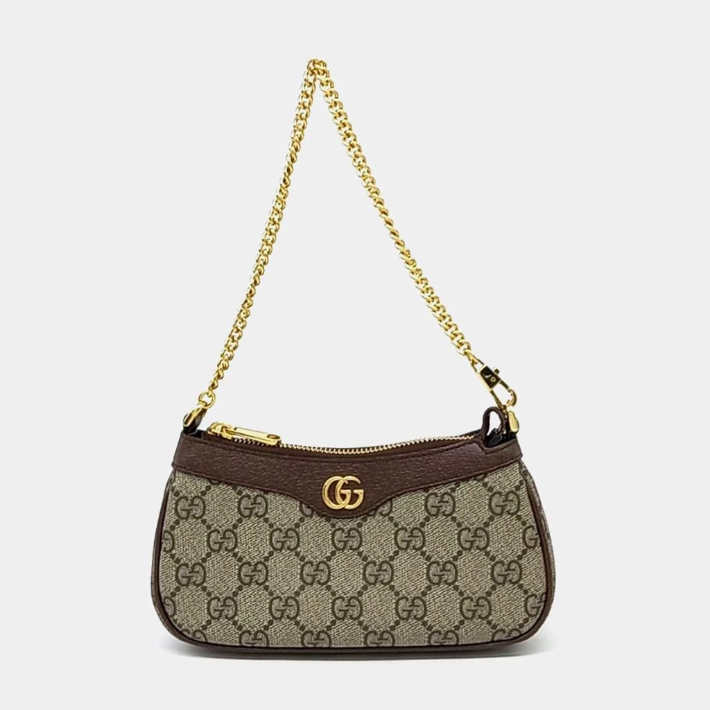 商品[二手商品] Gucci|Gucci Beige Brown Coated Canvas Ophidia Mini Bag,价格¥6714,第1张图片