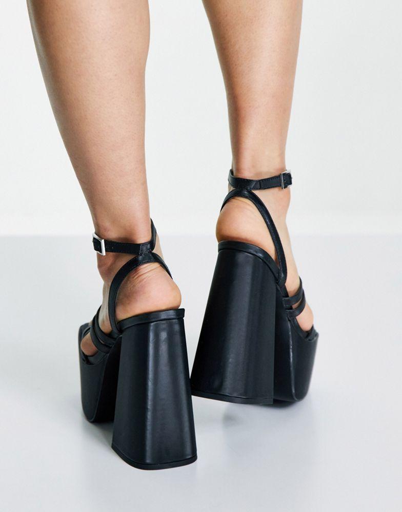 Topshop Rogue high platform sandal in black商品第3张图片规格展示
