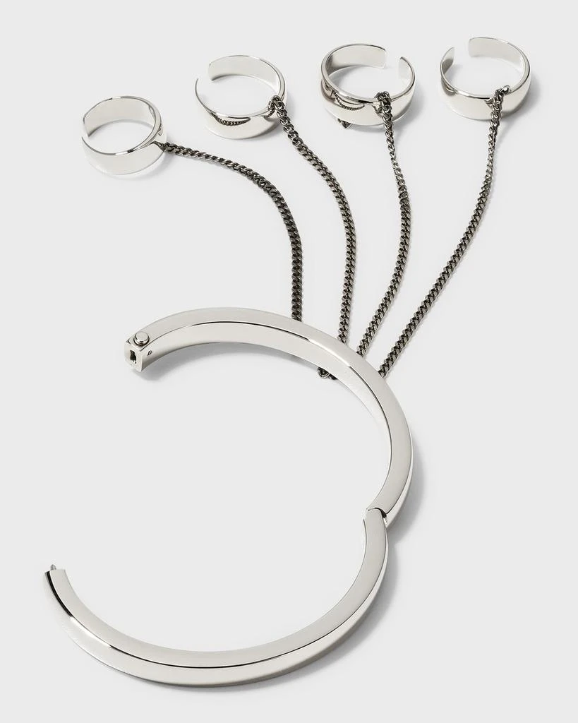 商品Alexander McQueen|4-Ring Connector Bracelet, Silver,价格¥9190,第4张图片详细描述