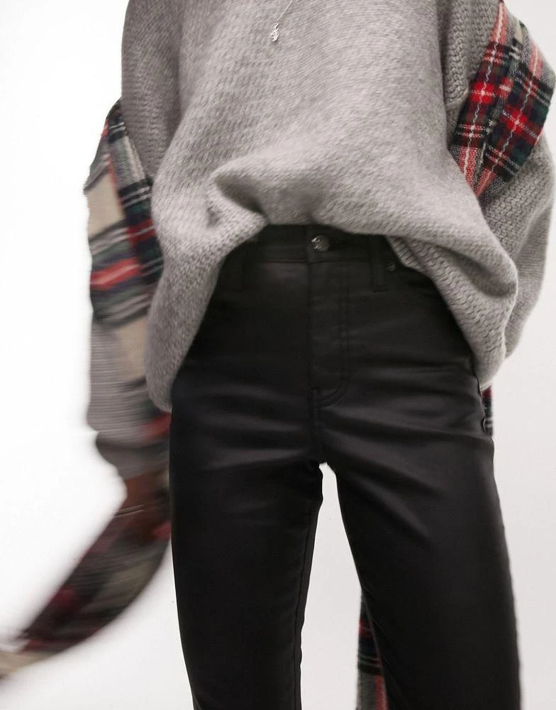 商品Topshop|Topshop Jamie jeans in coated black,价格¥331,第4张图片详细描述